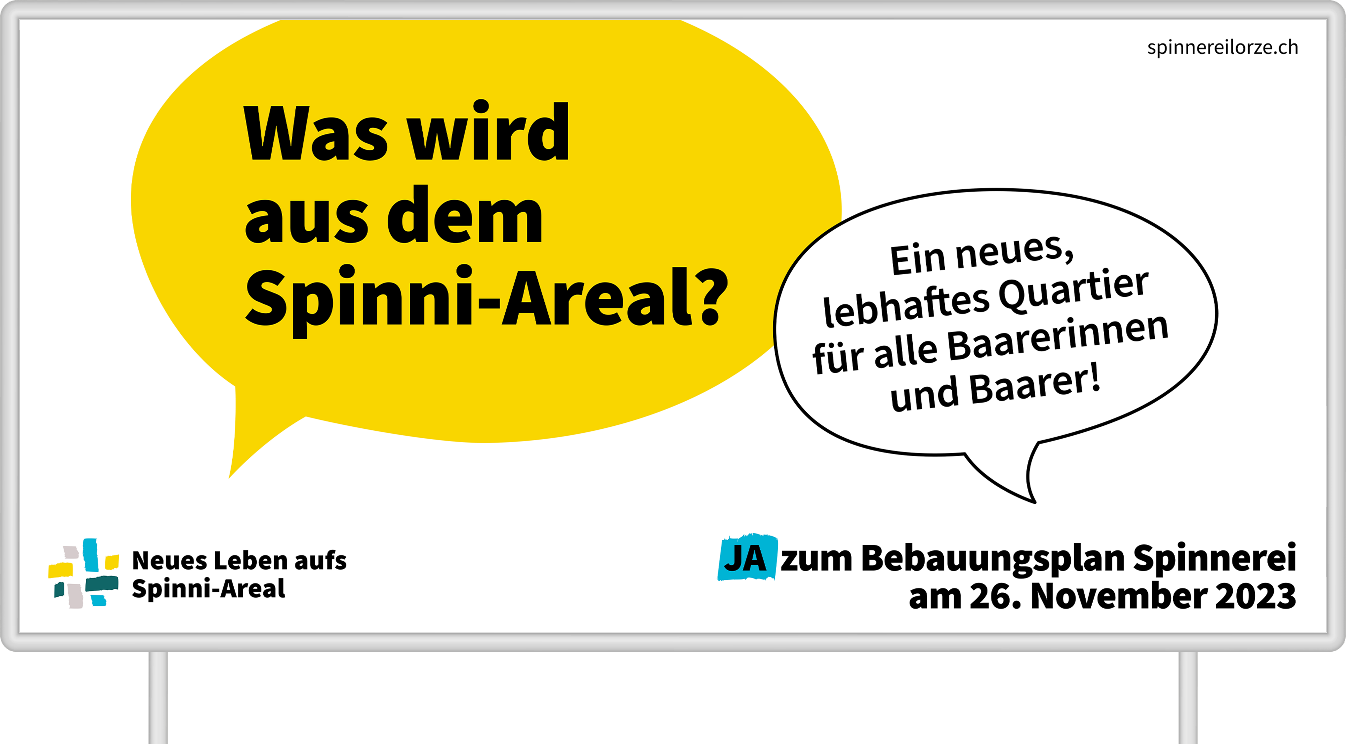 Die Bevölkerung in Baar von der Weiterentwicklung des Spinni-Areals überzeugen.