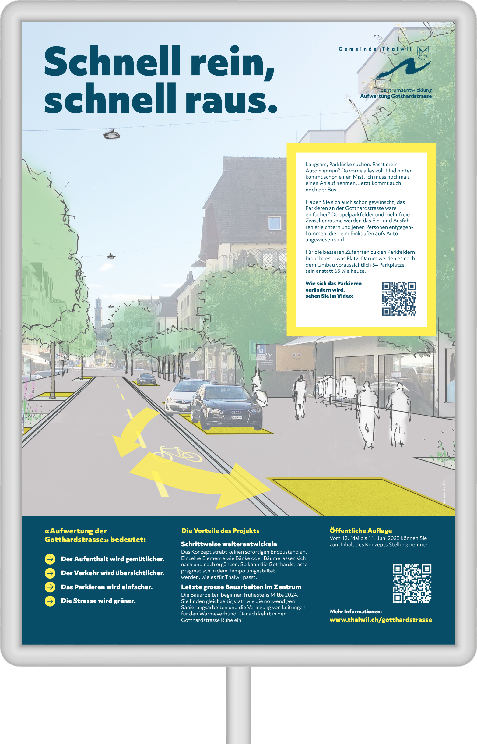 Das Konzept für eine Strassenaufwertung verständlich machen und zur Mitwirkung einladen.