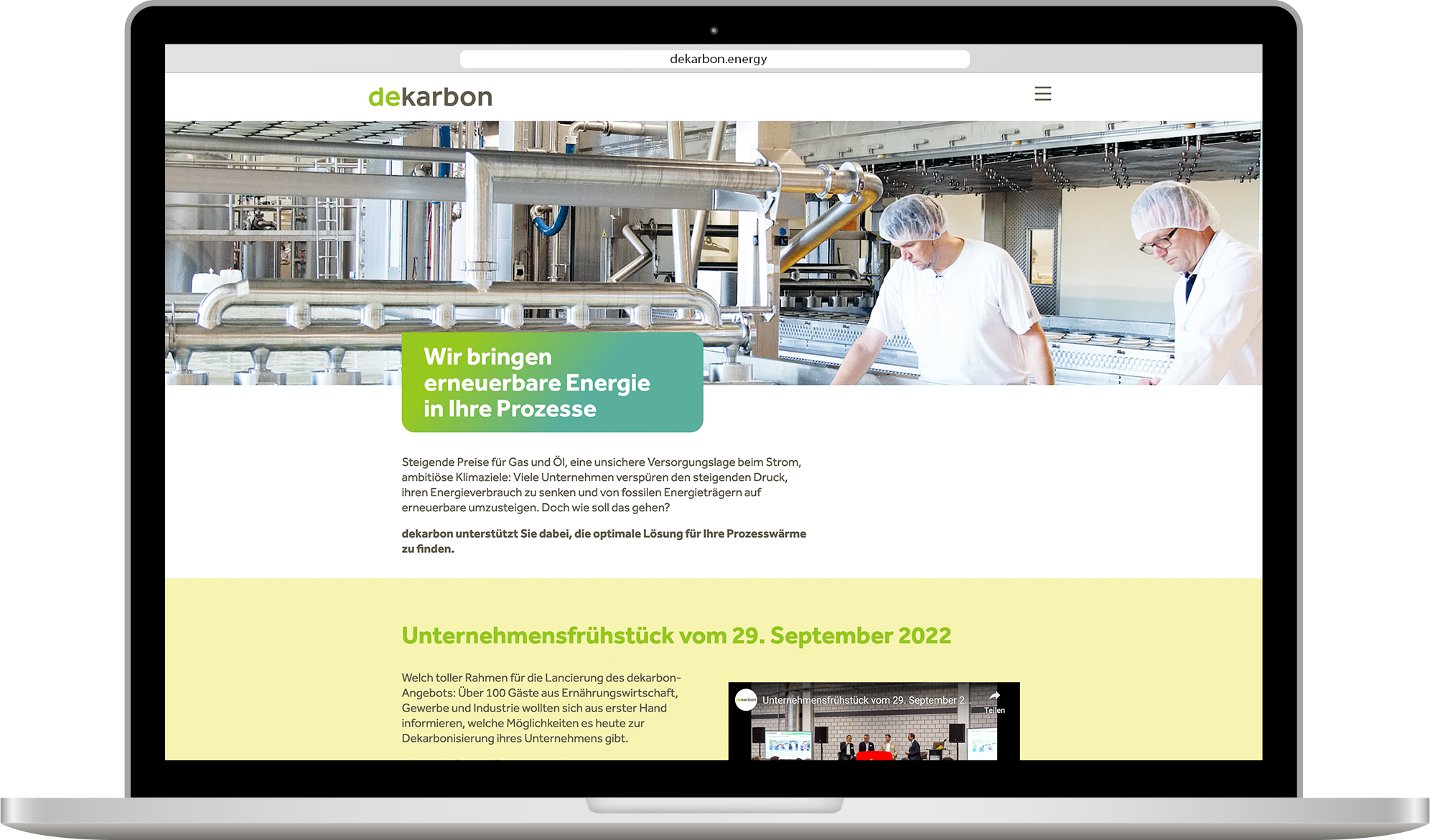 Dekarbonisierung für KMU mit einem klaren Auftritt positionieren.