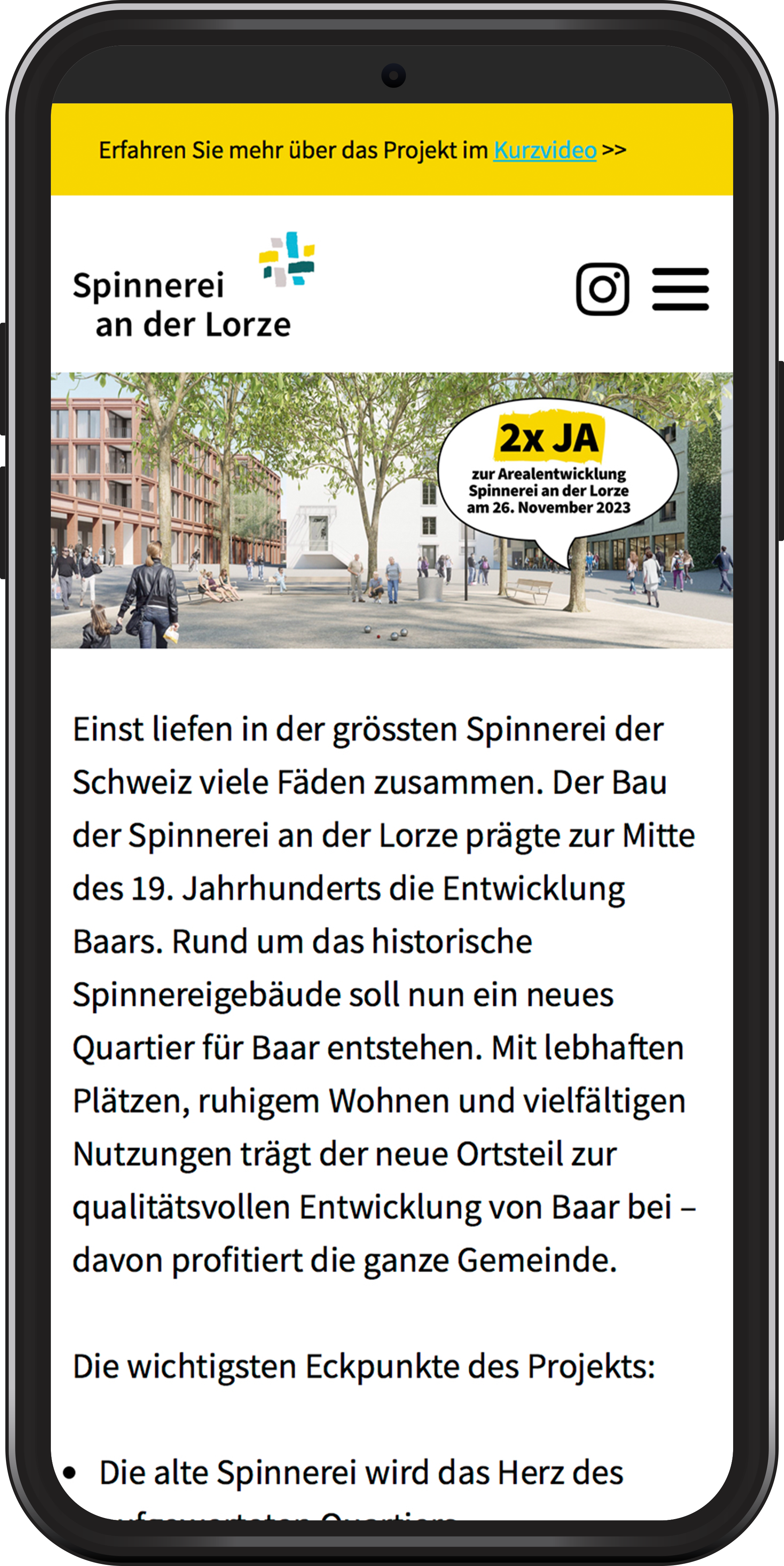 Die Bevölkerung in Baar von der Weiterentwicklung des Spinni-Areals überzeugen.