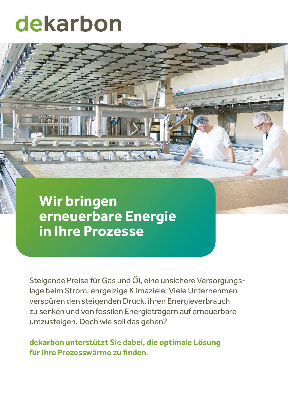 Dekarbonisierung für KMU mit einem klaren Auftritt positionieren.